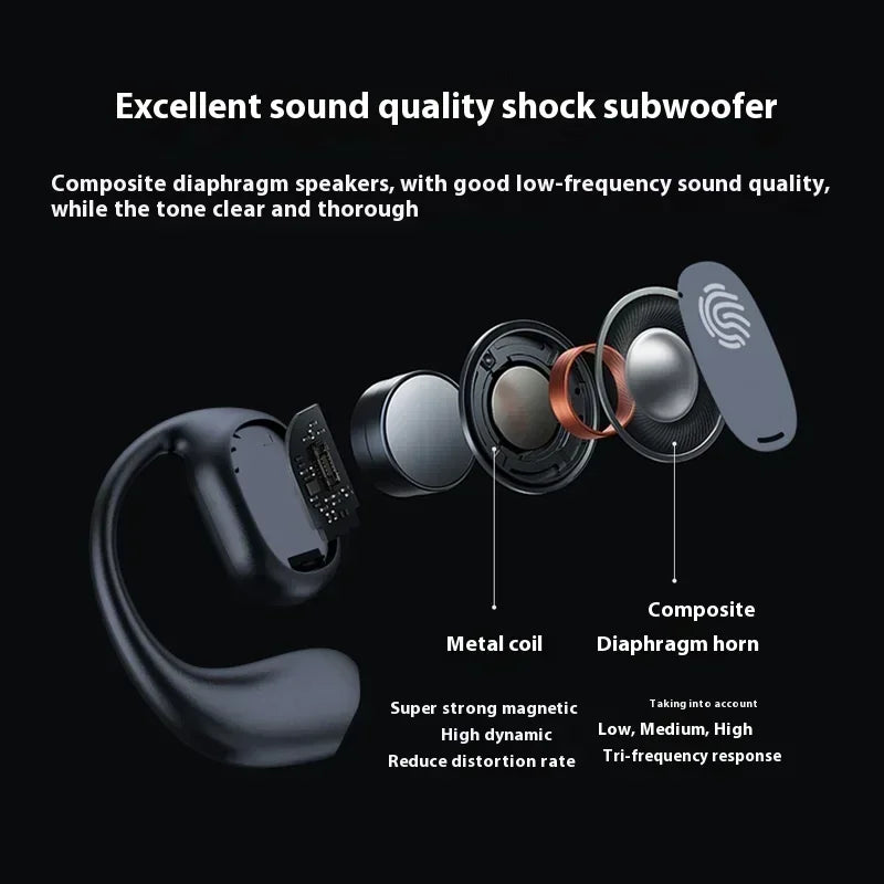 Original Lenovo Wireless Earbuds Bluetooth Bone Conduction Earphones Sports HiFi 9D Stereo TWS Touch Control Noise Cancel