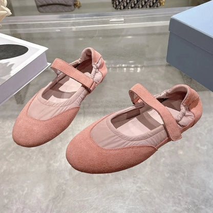 2026 High Quality Autumn Women Single Strap Round Toe Elastic Back Flat Shoes For Daily Wear ch26030135