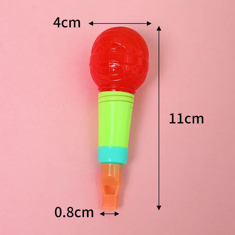 20Pcs Colorful Plastic Microphone Whistles Noise Maker Toy for Kids Birthday Party Favors Goodie Bag Pinata Filler School Reward