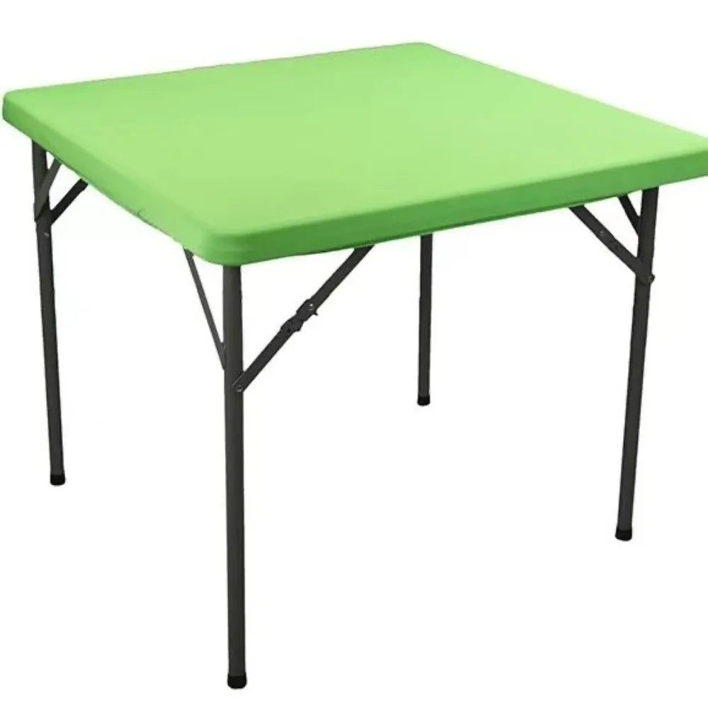 Stretch Spandex Square Tablecloth Wrinkle Resistant Solid Color Fitted Table Cloth Washable Elastic Table Cover Outdoor Event