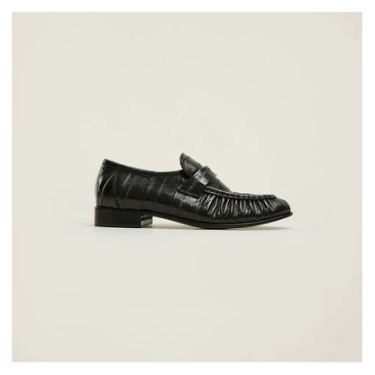 100% Genuine Eel Skin Flat Shoes Trendy Style High-End Good-Looking All-Matching Comfortable Refined and Simple  A40101