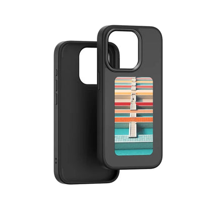 Aumengear DIY Smart Eink 4 Colors Display Screen NFC Phone Case for Phone 13 14 15 Pro Max Magic Designer Casing Phone Back Cove