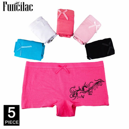 Cotton Underwear Women Girls Shorts Boxers Ladies Panties Sexy Floral Boyshort Knickers M L XL 5 Pcs/lot