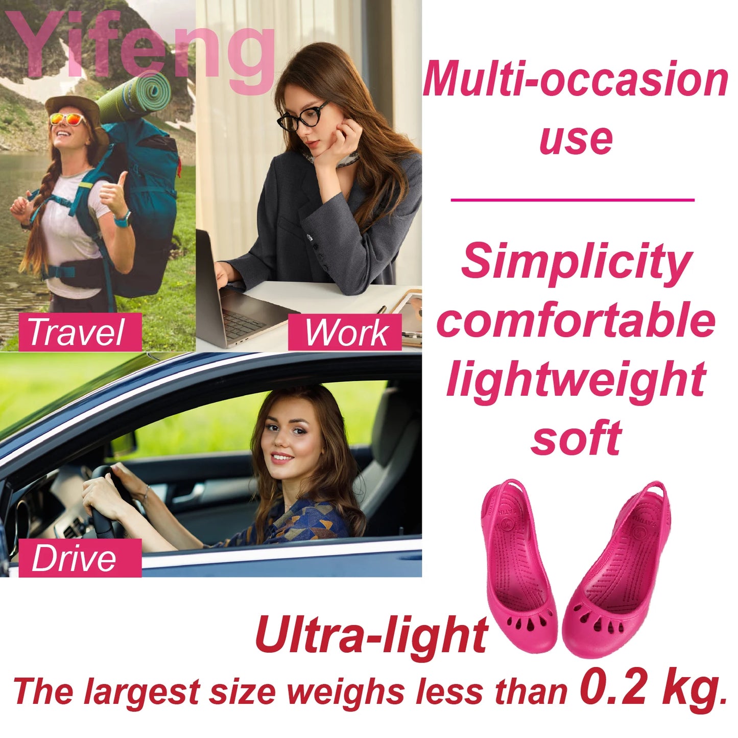 Ultra-light Women's Clogs: Breathable Soft Elastic Waterproof Non-slip Easy To Clean Versatile And Stylish For Commuting Work