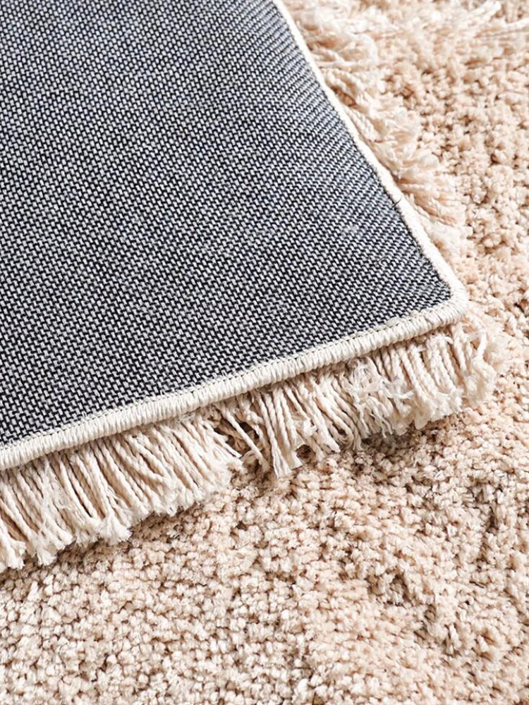 New Simple Cream Style Living Room Carpet Thick Fluffy Soft Bedroom Rug Simple Art Design Girl Room Carpet Decor Winter Warm Mat
