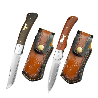 Super Sharp Damascus VG10 Steel Pocket Knife Folding Blade Wooden Handle Kitchen Fruit Meat Vegetable Cutting Knife Holiday Gift