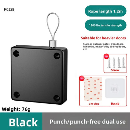 Door Closer Automatic Closing Sliding Latch No Punching Automatic Door Lock for Sliding Mesh Closer Closed for Refrigerator