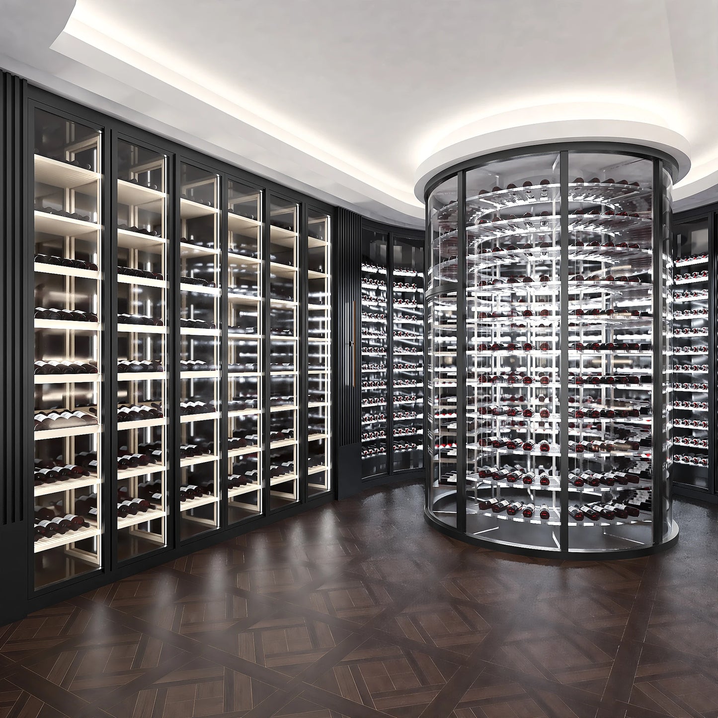 Top Sell Wine Fridge Chiller Split Type Cooling Unit System Wine Cabinet Multiple Temperature Zone Smart Wine Cooler
