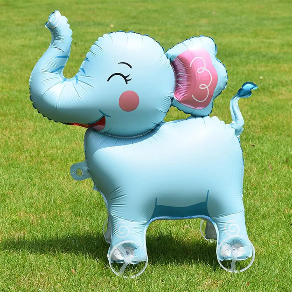 4D Dinosaur Dog Cat Standing Foil Balloons Animals Walking Balloon With Wheel for Kids Birthday Party Decoration Baby Showe R0H6