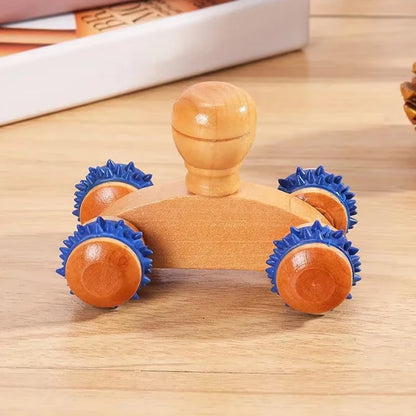 Wooden Massager Manual Roller Neck Back Waist Massage Tool Portable Meridian Dredging Massager Relax Leg Body Massage for Face