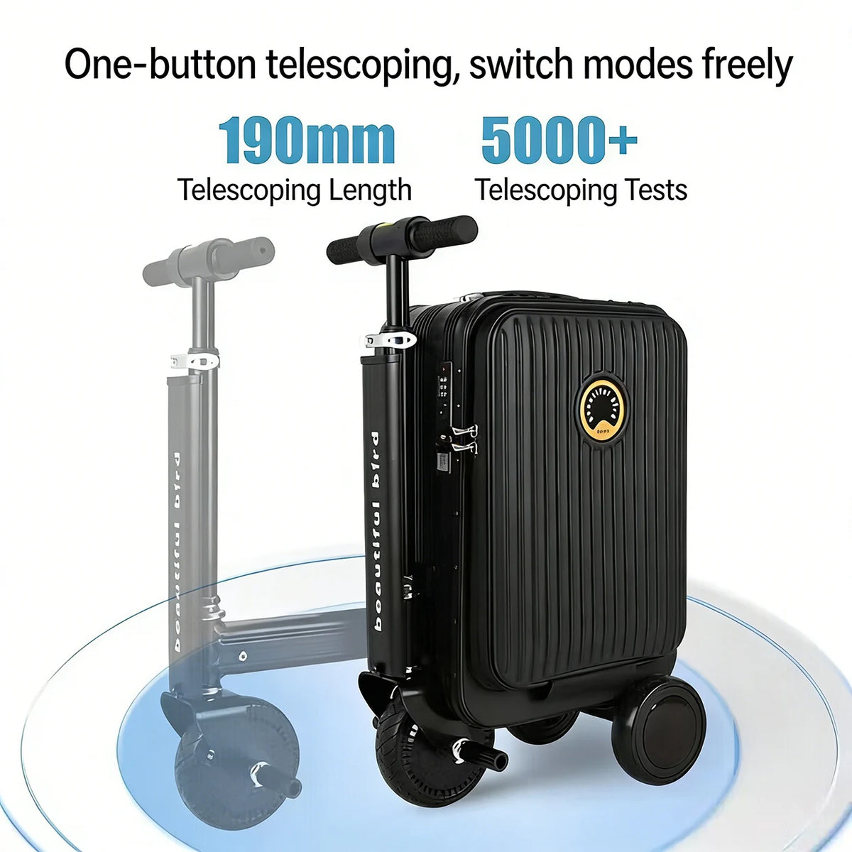 Electric Luggage with Smart Reverse and Forward Function for Walking, Riding, Traveling Trolley Case with Electric Driving