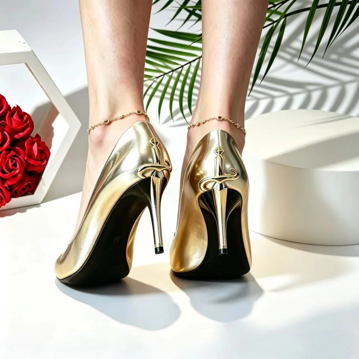 2026 Early Spring New High Heels Women's Fine Heels Pointed Metal Swords Sexy Queen Black Lacquer Leather Single Shoes