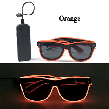 1PC Light Up LED Glasses Glow Sunglasses EL Wire Neon Glasses Glow in The Dark Party Supplies Neon Party Favors for Adults
