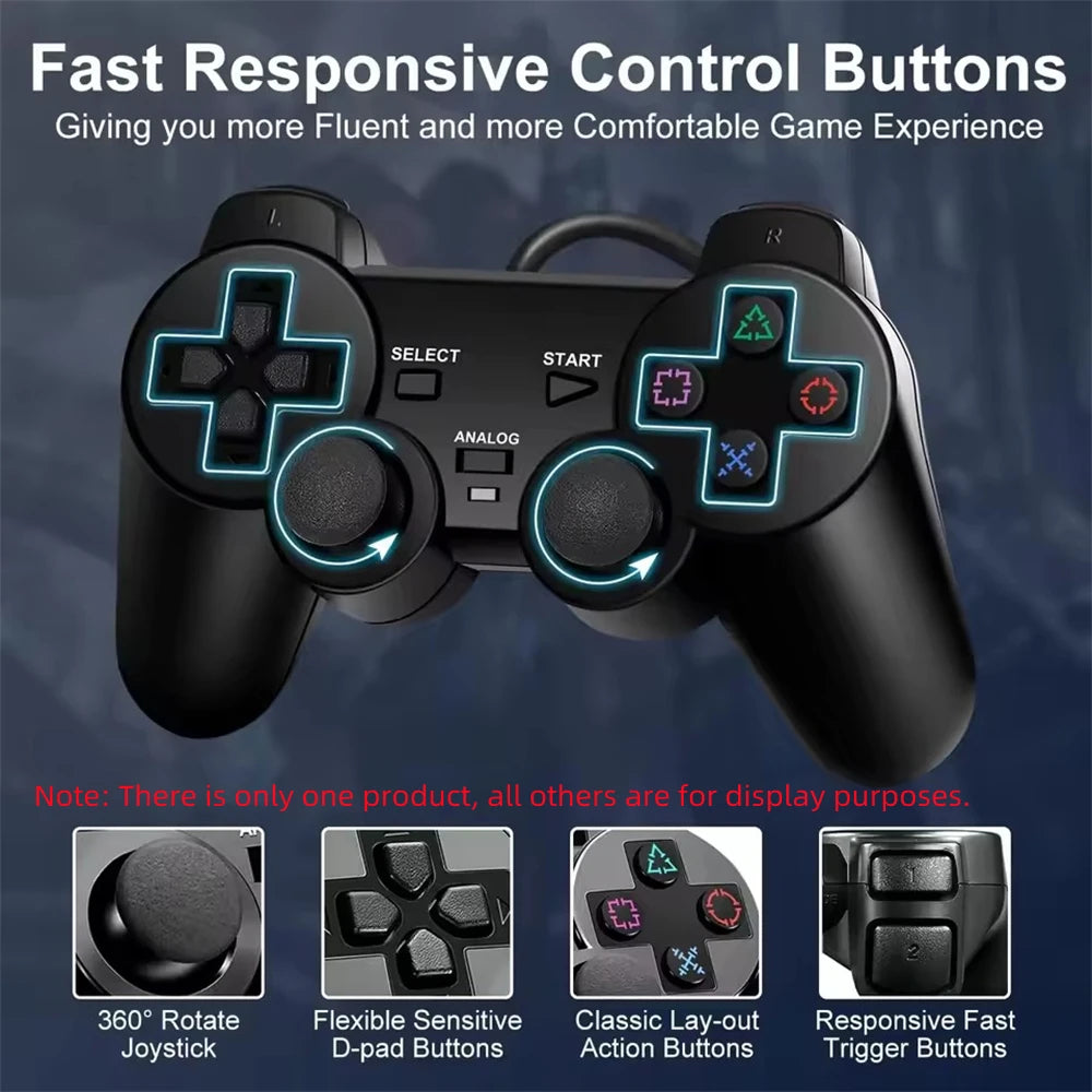 MEUYAG Wired Gamepad for PS2 Controller Game Joystick Vibration Game Controller for PlayStation 2 PS2 Controller Game