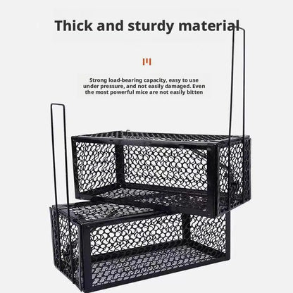 Self-locking Trap Catcher Mouse Rat Bait Mice Live Box Mice Trap Cage Reusable Catch Rat Implement Trap Rat Cage Iron Cage