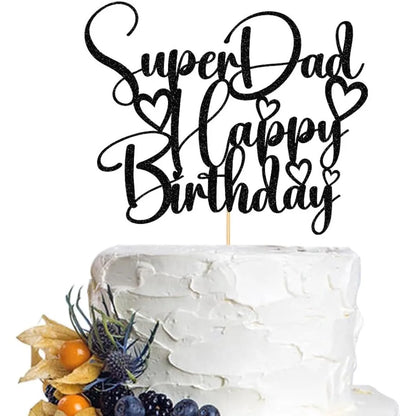 Super Dad Happy Birthday Cake Topper, Father's Day Party Decorations, Dad's Birthday World's Best Daddy Party Decorations Suppli