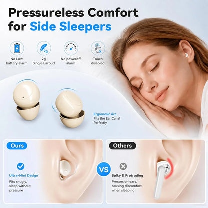 INSONIXN SK55 Mini Invisible Wireless Bluetooth Earbuds For Small Ears Sleep Music School Supply