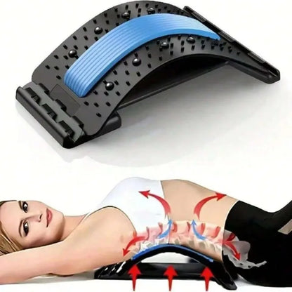Portable Back Stretcher Back Massager Multi-Level Lumbar Support Spinal Muscle Pain Relief Tool