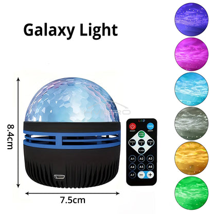 Projection Lamp Mini Starry Sky LED 7 Colors Patterns Remote Control Party Bedroom Atmosphere Multifunctional Polar Night Lights