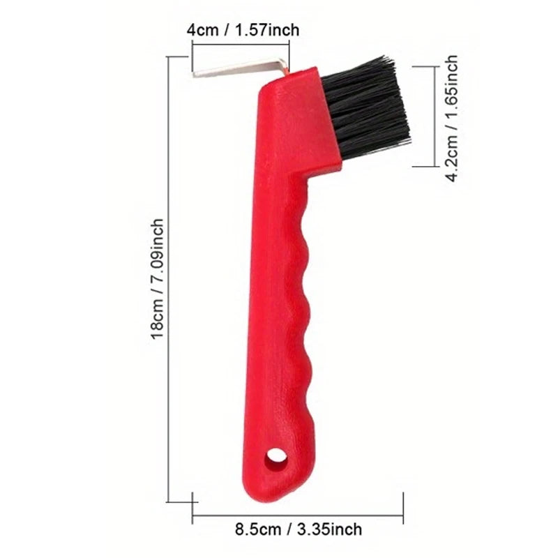 2 Pcs Horse Hoof Pick with Brush Non-Slip Handle Horse Hoof Cleaner Tool Equestrian Grooming Supplies 3 Colors Available