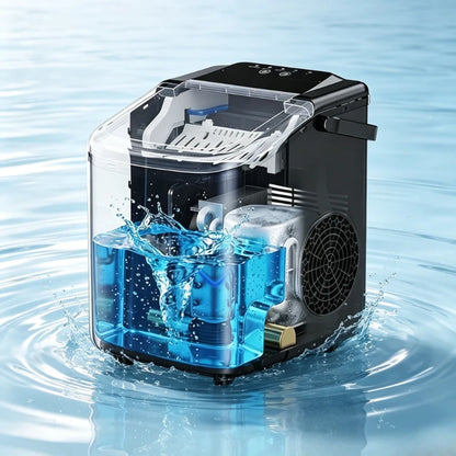 Countertop Portable Ice Maker Quick Production Bullet‑Style Hollow Ice Cubes Compact Ice Making Machine for Home & Outdoor