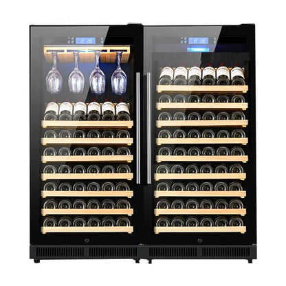 80 Bottle Wine Furniture Quiet Constant Temperature Energy Efficient Fridge with Wine Cooler for Home Office Living Room
