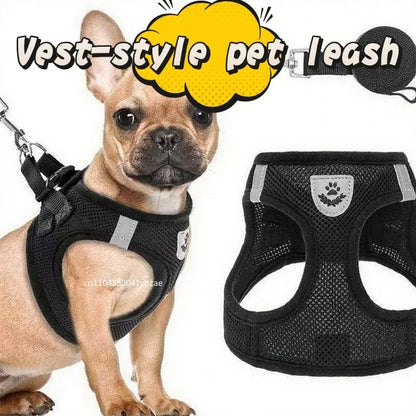 Cat Harness Vest Walking Lead Leash for Puppy Dogs Collar Polyester Adjustable Mesh Dog Harness for Small Medium Pet Accessories