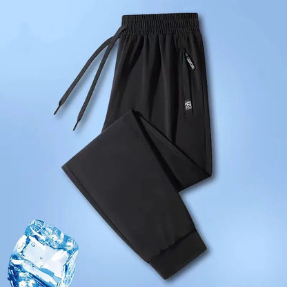 New High-quality Ice Silk Casual Comprehensive Training Pants Two-piece Summer Men's Sweat Absorbing Quick Drying Leggings