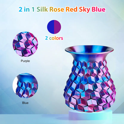 Silk PLA Filament 1.75mm Dual Color Blue Purple, 3D Printer Filament , 250g Spool(0.55lbs) Fits for Most FDM 3D Printers