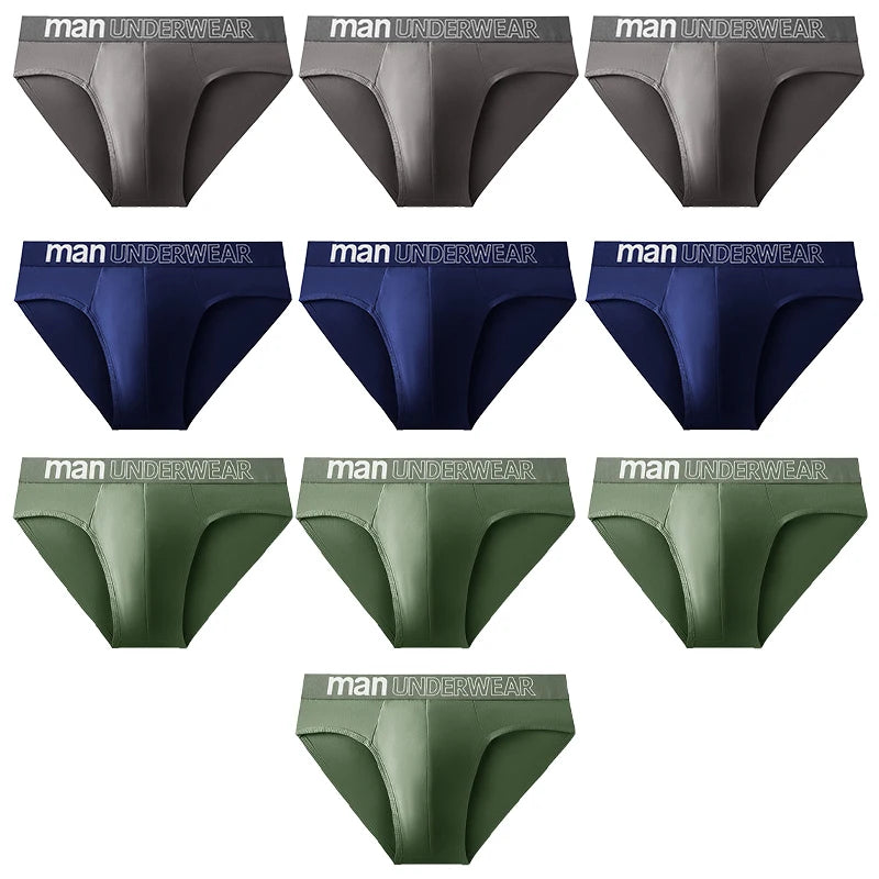 10 Pcs/Lot Men's Briefs Underwear Letter Comfortable Panties Shorts Sexy Boxer Shorts  Gifts for Man Underpants