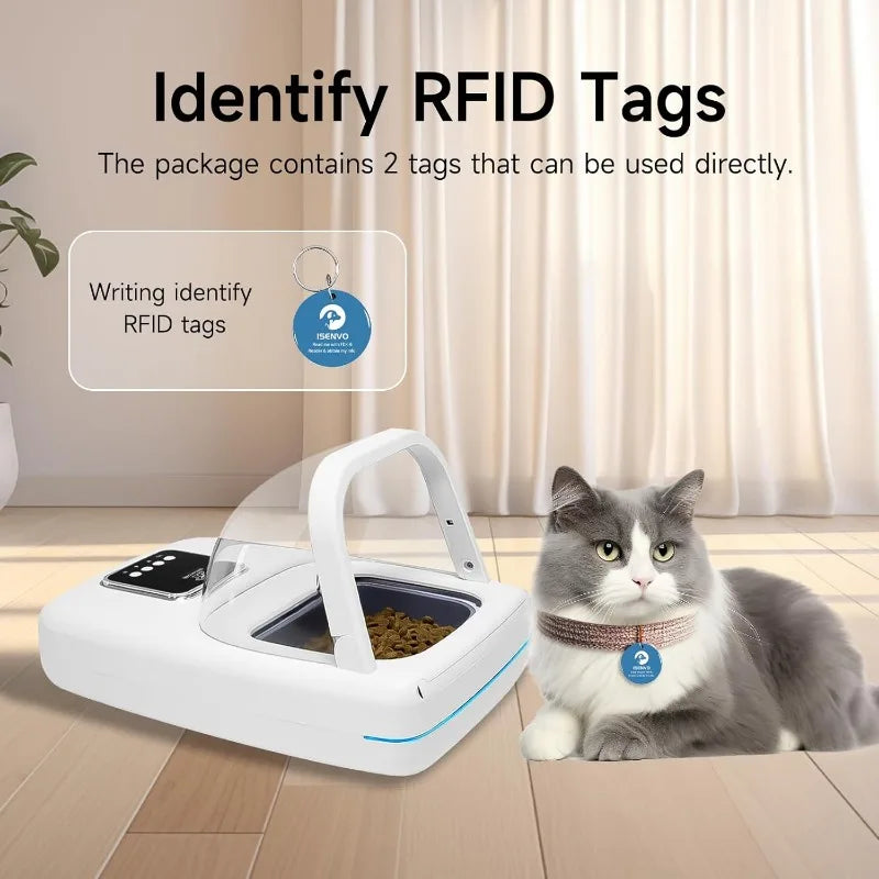 Automatic Pet Feeder with Collar Sensor, Anti Food Grabing, Intelligent Feeding, Microchip Cat Feeder for Cats Medium-Sized Dogs