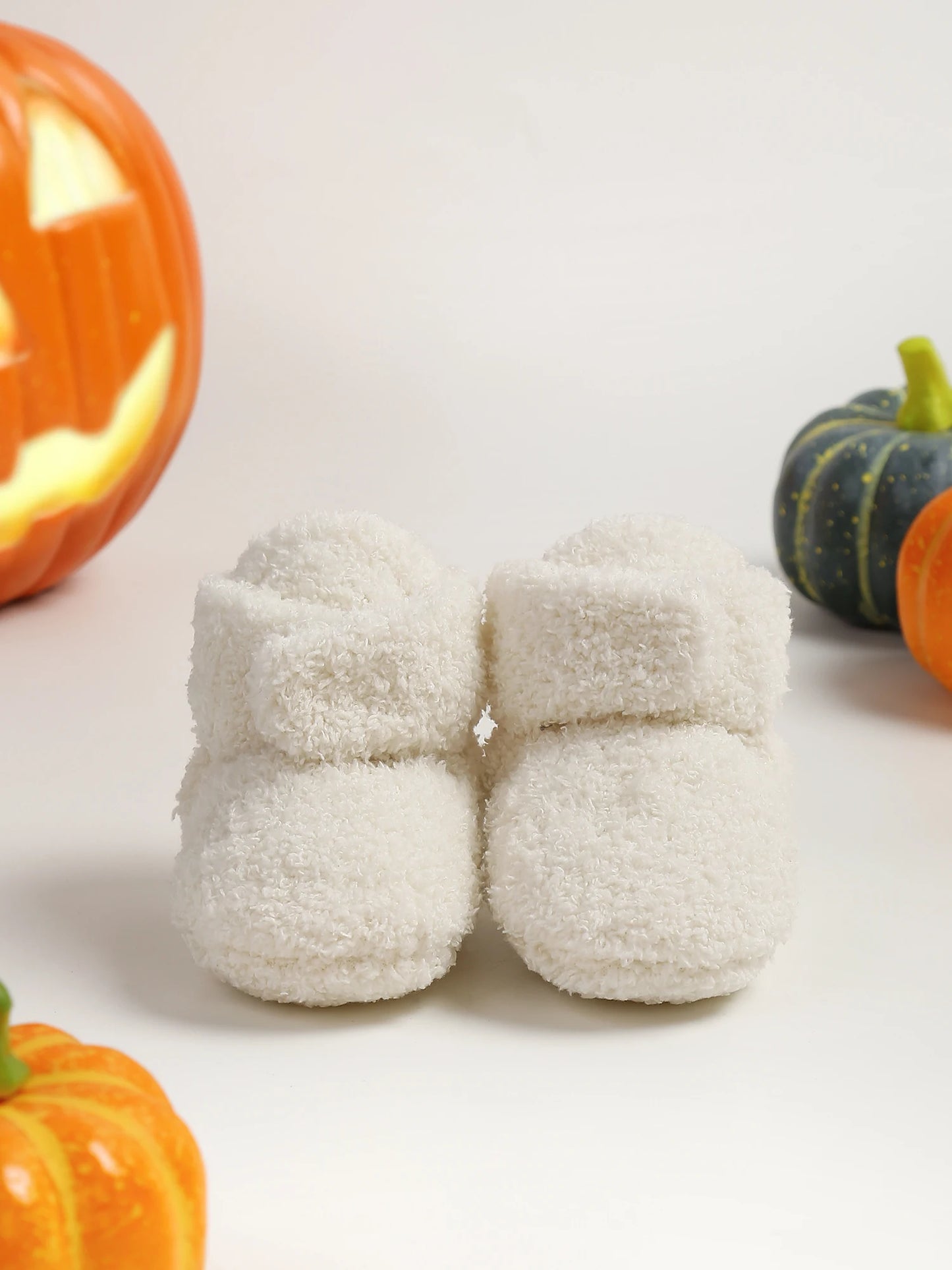 Halloween Pumpkin Baby Booties Stay On Slipper Winter Warm Soft Shoes Newborn Crib Sock Shoes