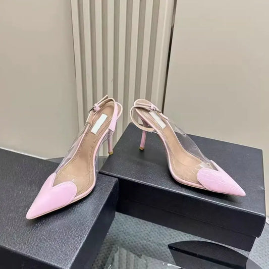 2026 New  High Heels Pvc Transparent Sandals Women'S Pointed-Toe Sexy Single Shoes