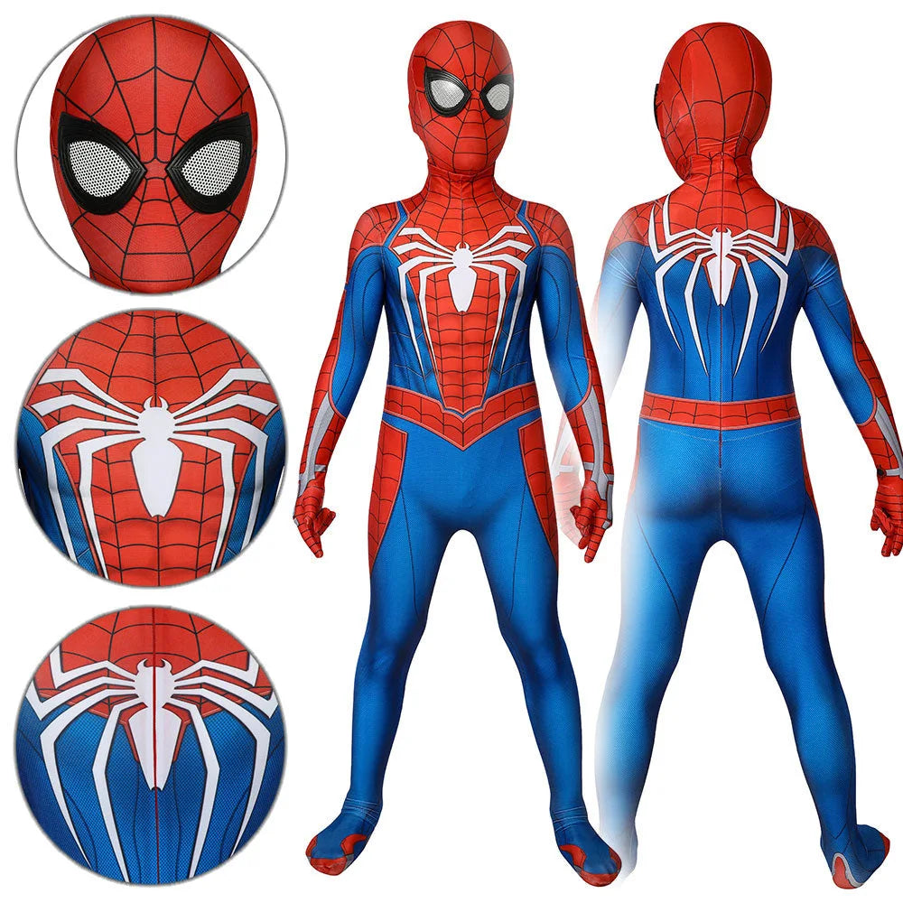 Spiderman Zentai Costume Anime Superhero Miles Morales Spider Man Cosplay Costume Bodysuit Halloween Costume for Kids Boy Adult