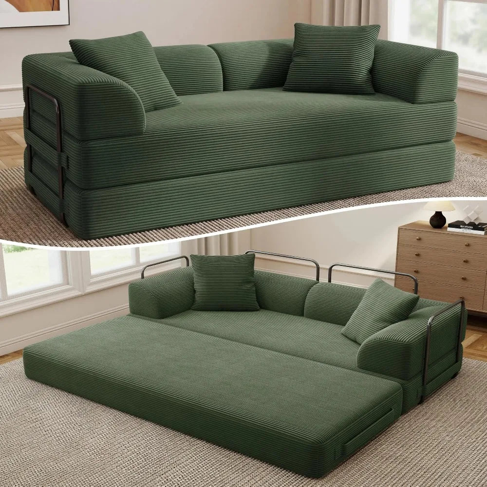Cloud Boneless Convertible Floor Sofa Bed, 70" 5-in-1 Foldable Compressed Loveseat Lounge Sleeper 2 Seater Couches