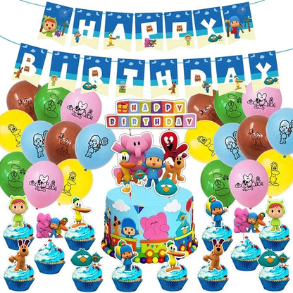 Pocoyoed Foil Air Balloons Eily Pato Latex Ballons Elephant PP Party Happy Birthday Banner Baby Shower Decoration Kids Boys Toys