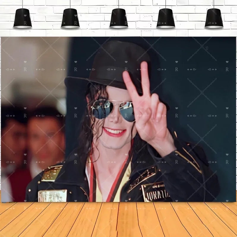 Michael Jacksons Birthday Party Decorations Fans Party Supplies Cake Topper Balloons Background Photo Studio Photography Props