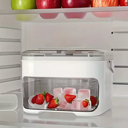 2-Layer Ice Cube Tray with Lid, Large Capacity & Space-Saving, Perfect for Small Freezers. Easy Make & Store.