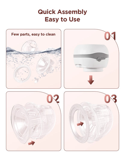 Updated Electric Breast Pump 21/24mm BPA-Free Breastpump 3 Modes & 12 Suction Levels Ultra Quiet 45dB for Working Moms & Travel