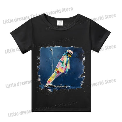 Michael Jackson T-shirt Children Clothing Singer Printed Cotton Tops Boy Girl MJ Summer Tee Shirts Casual Clothes Birthday Gift