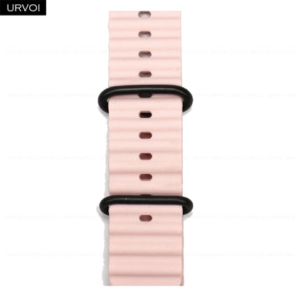 URVOI Ocean Band for Apple Watch Ultra 4 3 2 Strap Series 12 11 10 SE Sport Band for iWatch Silicone Wristband Black Buckle 49mm