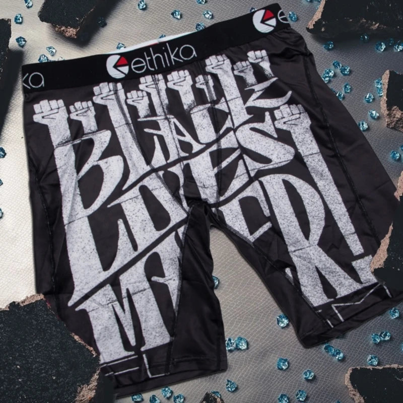 ETHIKA 1Pcs Men Underwear Boxers Breathable Mesh Crotch Man Underpants Plus Size Mens Panties L-3XL Printed Men's Boxers Briefs