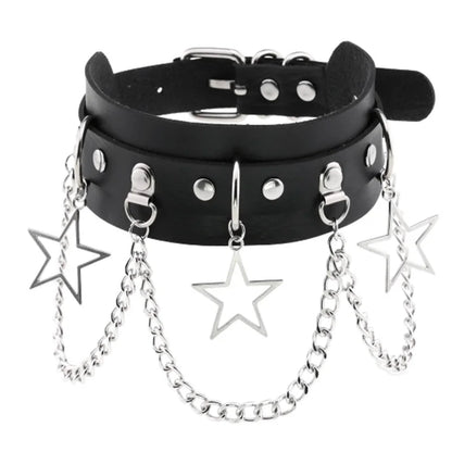 1pc Harajuku Gothic Spike Rivet Star Necklaces Collares Hip Hop Rock