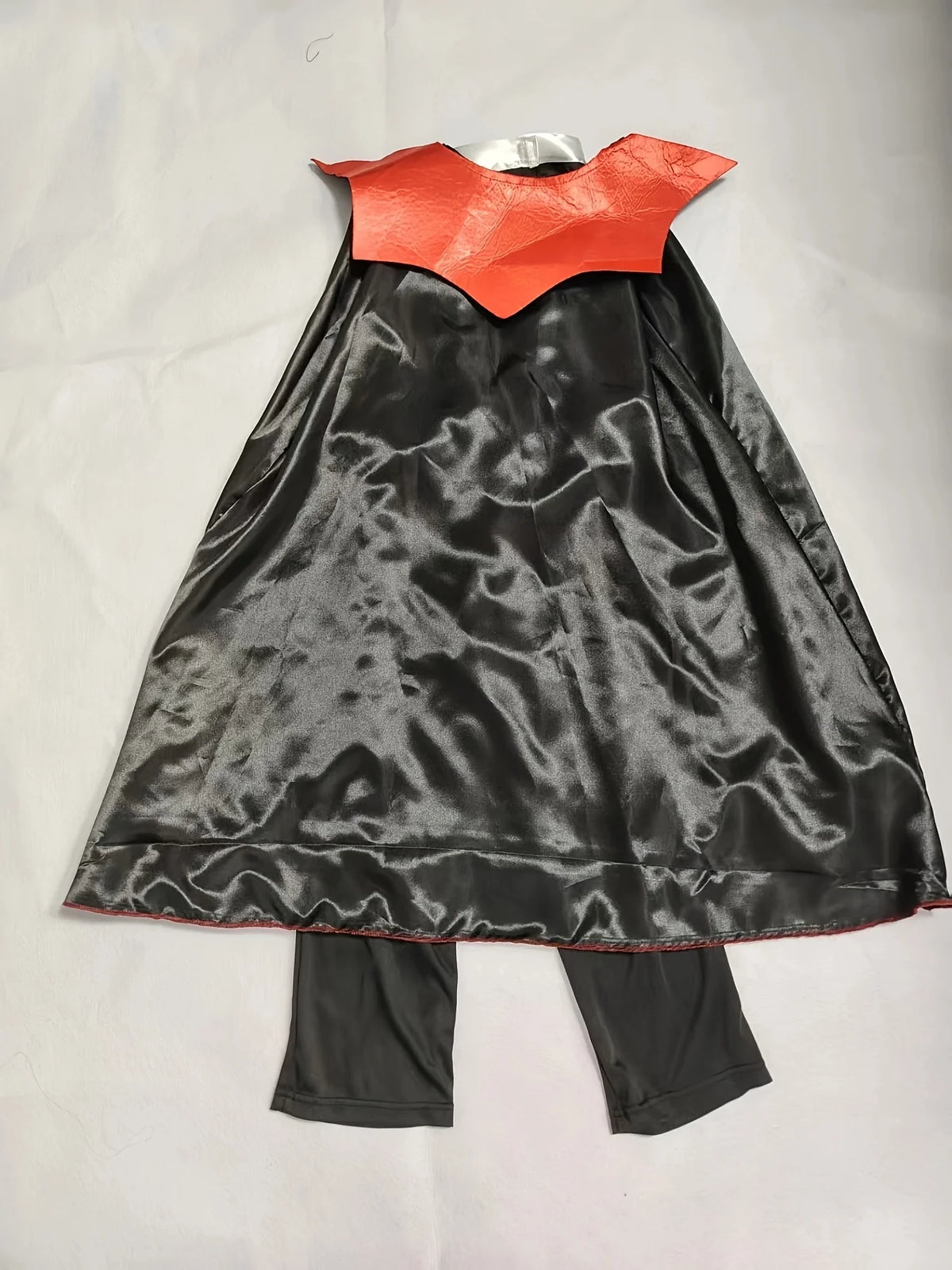 Boys vampire themed costume set including stand collar cape, decorated waistcoat and long trousers, classic gothic outfit for Halloween fancy dress and party performance