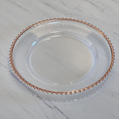 Nordic Style Plastic Steak Plate Gold Rimmed Fruit Salad round Dish Western Dinner Party Dinnerware Plate Decorative