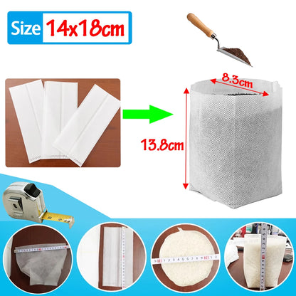 100-500Pcs Biodegradable Nursery Bag Plant Grow Bags Non-woven Fabric Seeds To Sow Flower Pots For Home Garden Accessories Tools