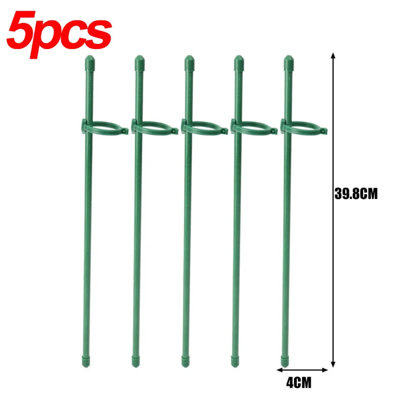 20/5PCS Plant Support Rods Adjustable Plant Stake Orchid Sticks With Clip Flowers Plants Vine Stand Holder Garden Stakes Pole
