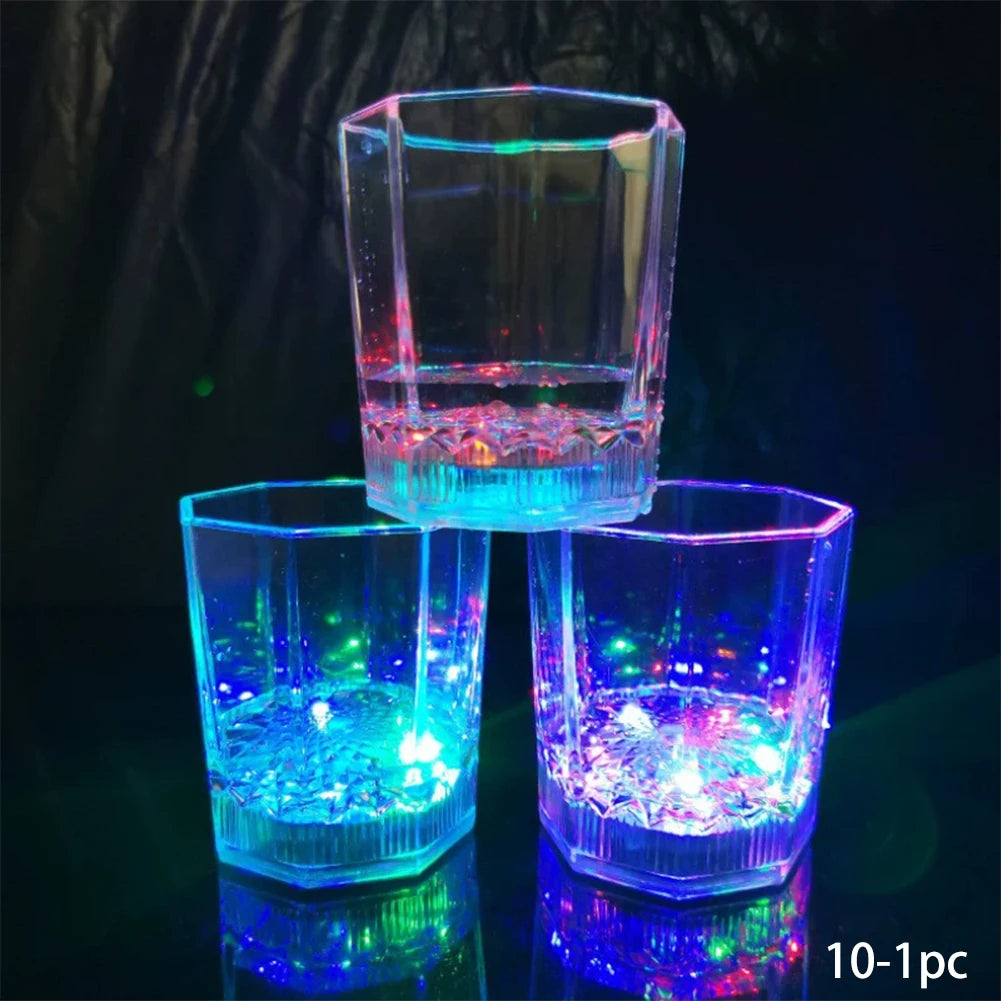 Induction LED Automatic Glowing Cup Flashing Cup Wine Beer Whisky Mug Water Beverage Drinking Glass Party Decorative Supplies
