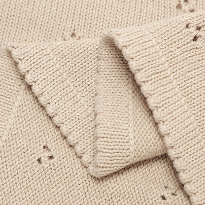Baby Blanket Cotton Knit Newborn Stroller Swaddling Wrap Fashion Solid Crib Plaid Sleepsack Infant Boys Girls 90*70CM Super Soft