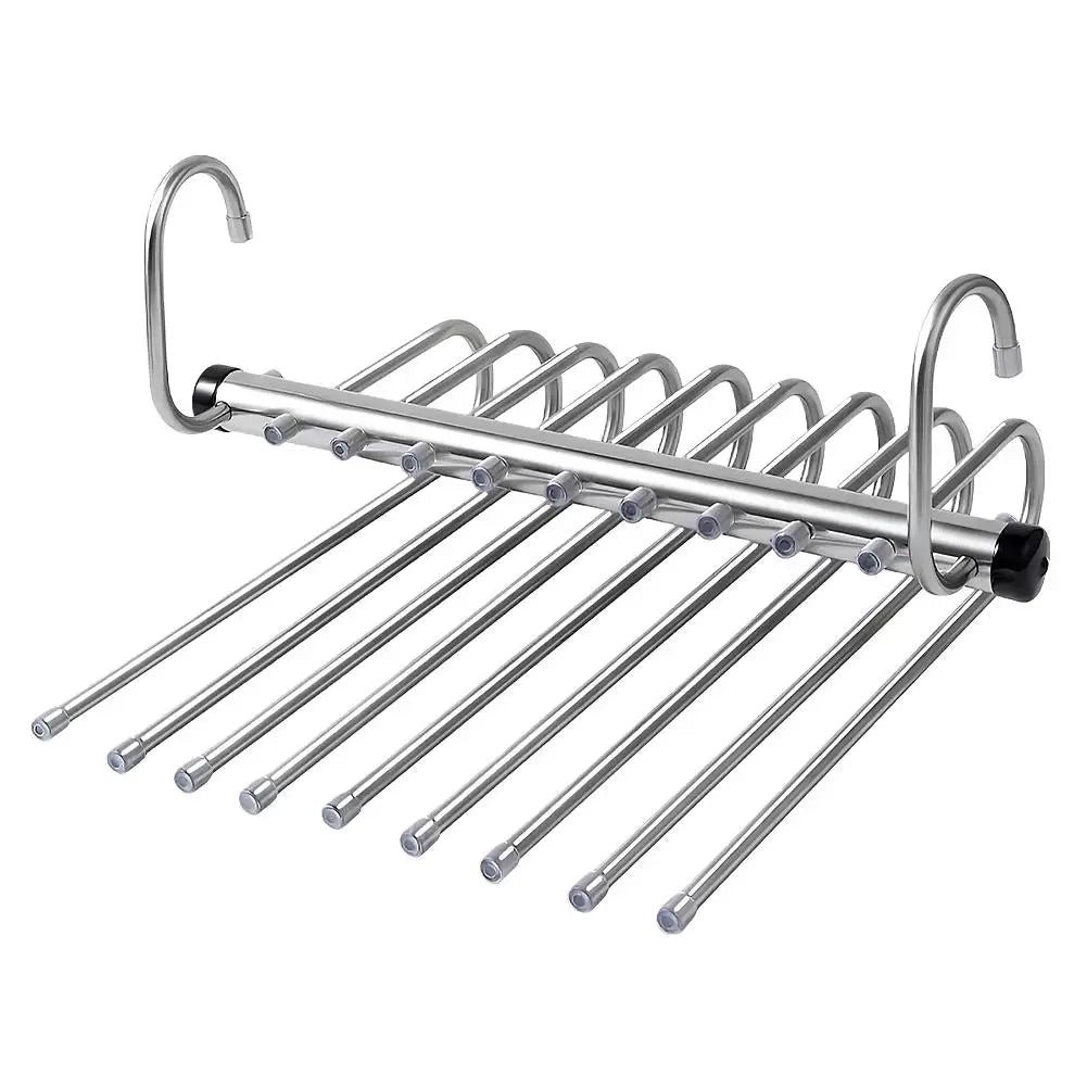 5/9 Layers Pants Hanger Stainless Steel Clothes Storage Hanger Space Saving Multi Trouser Rack Closet Organizer for Slacks